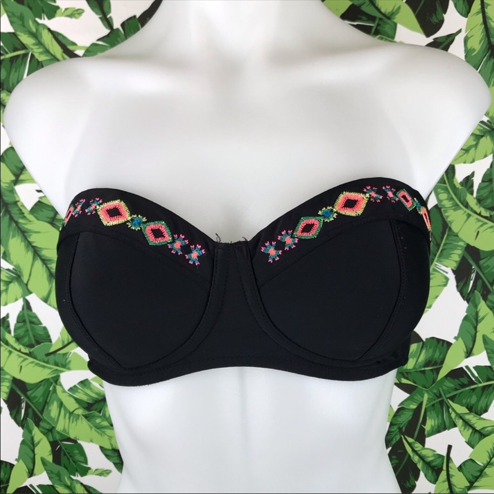 Jessica Simpson Black Embroidered Bikini